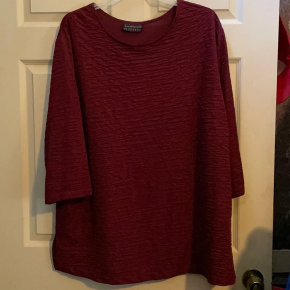 EUC ⭐️NEVER WORN!⭐️Special Thyme Ltd Maroon Textured Long sleeve Top, Sz 3x - Picture 1 of 5